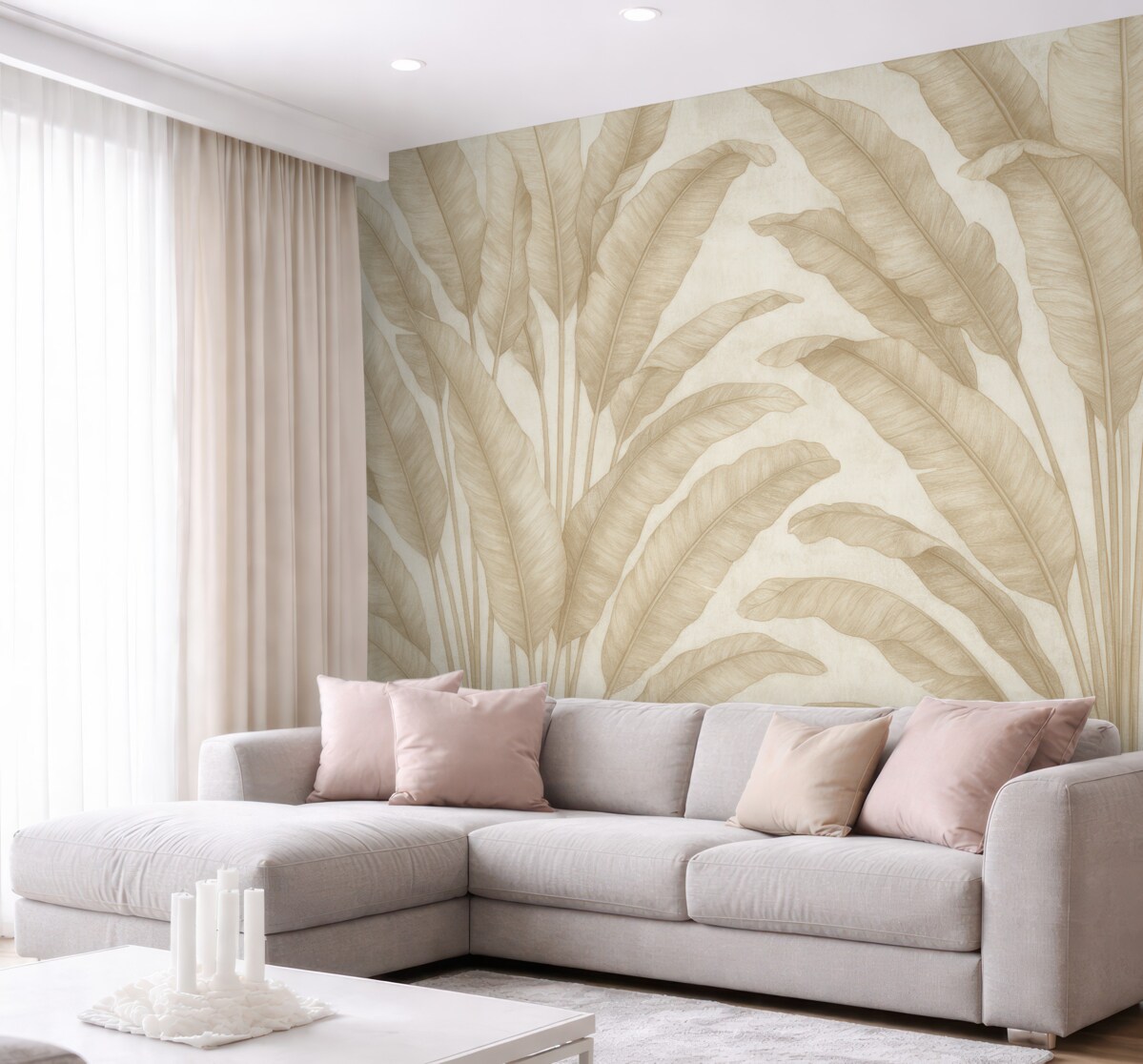 Fototapeta Modny wzór bananowych liści