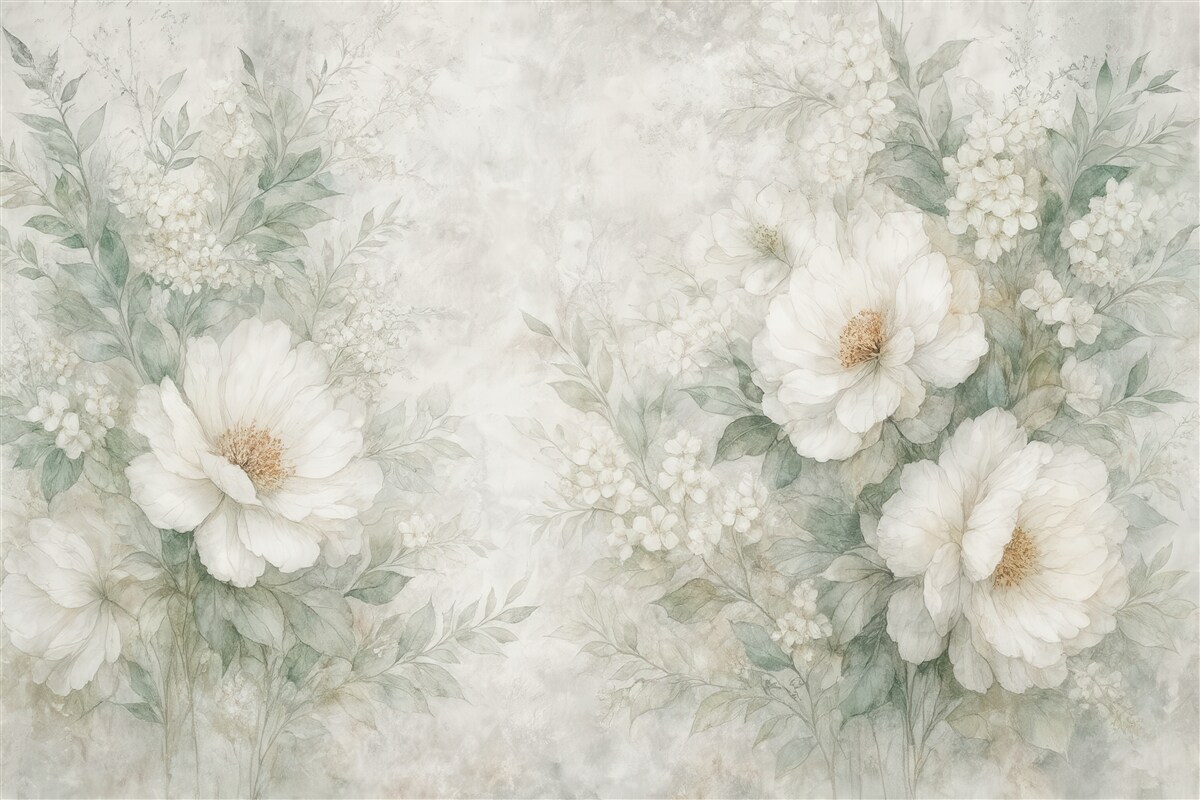 Fototapeta Roślina na betonowej powierzchni o stylu grunge.