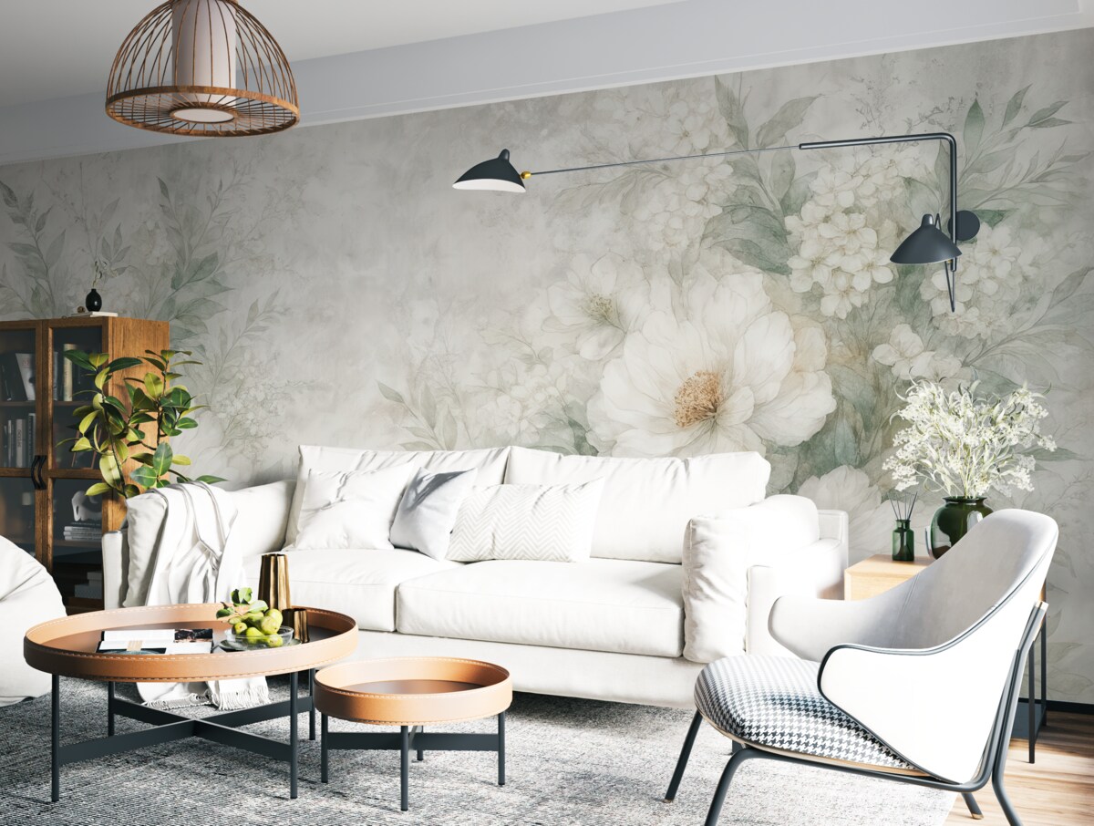 Fototapeta Roślina na betonowej powierzchni o stylu grunge.