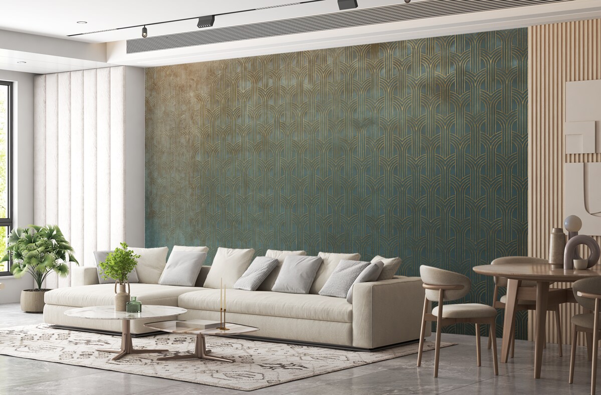 Fototapeta Zakrzywiony motyw na ścianie w stylu grunge.