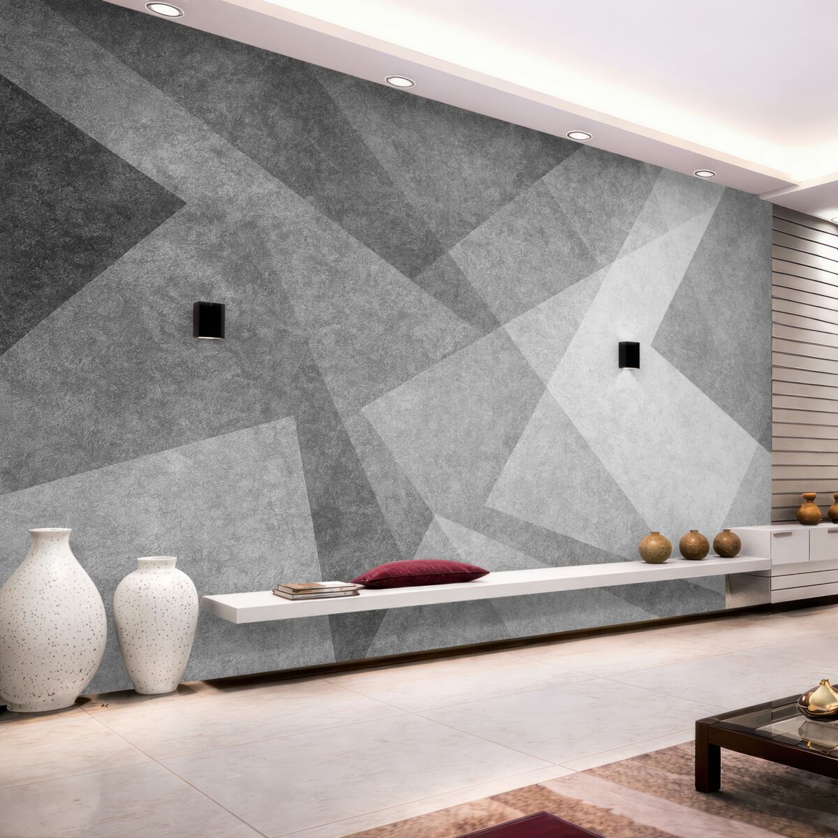 Fototapeta Abstrakcyjna geometria w odcieniach szarości.