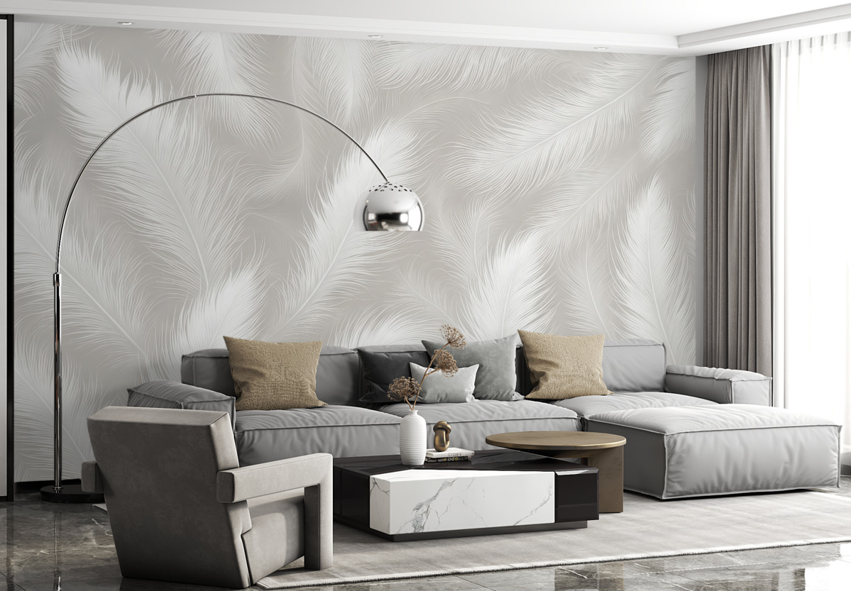 Fototapeta Delikatne białe pióra