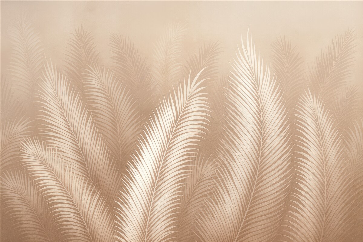 Fototapeta Białe palmy na brązowym tle Granzh.