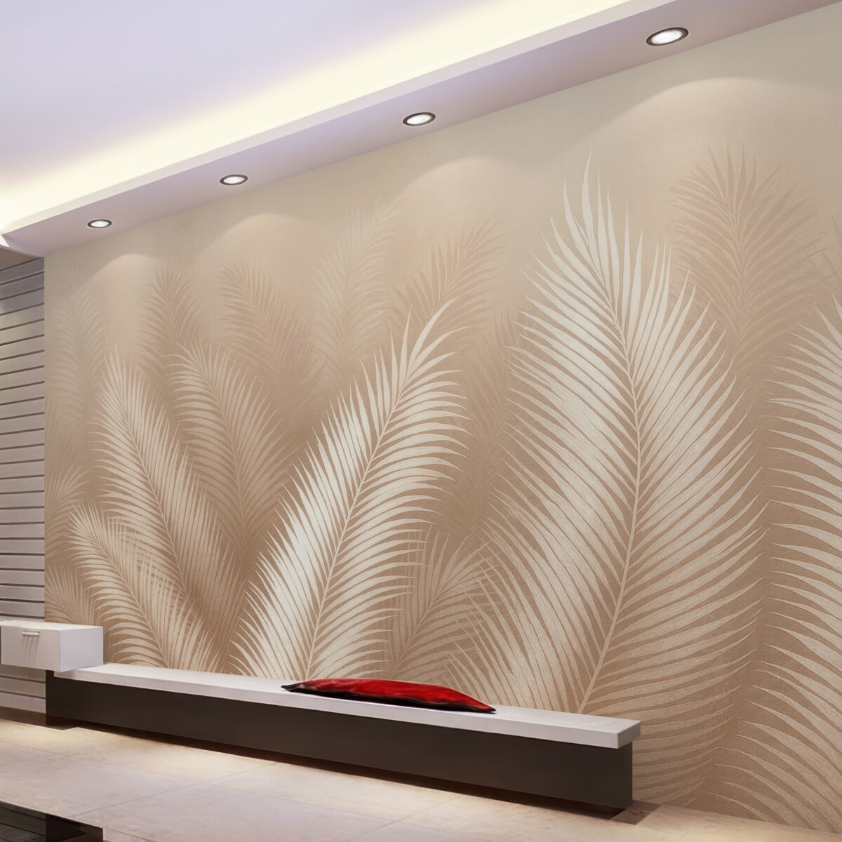 Fototapeta Białe palmy na brązowym tle Granzh.