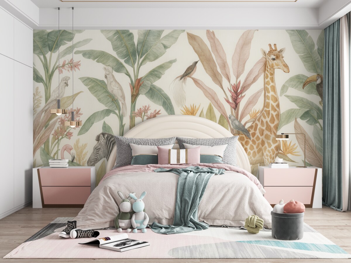 Fototapeta Jasne lasy tropikalne i zwierzęta.