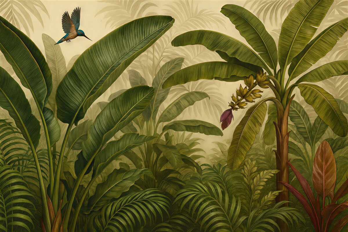 Fototapeta Tropikalny las deszczowy i liście.