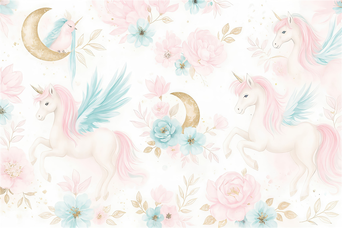 Fototapeta Jednorożce z różowymi taliami.