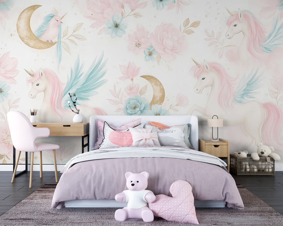 Fototapeta Jednorożce z różowymi taliami.