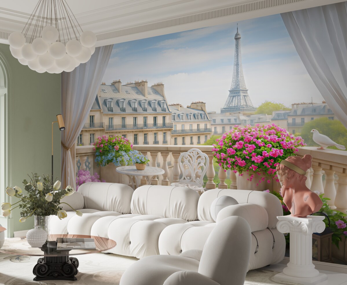 Fototapeta Paryż, panorama z okna.