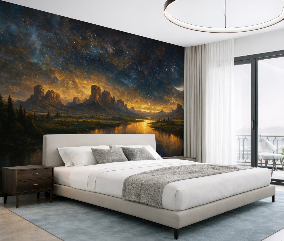 Fototapeta Cudowna noc w alternatywnej rzeczywistości.