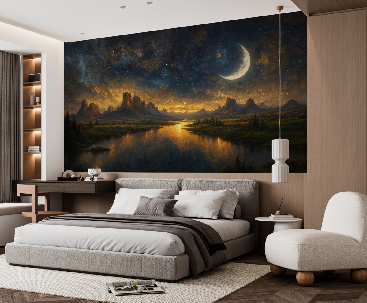 Fototapeta Cudowna noc w alternatywnej rzeczywistości.