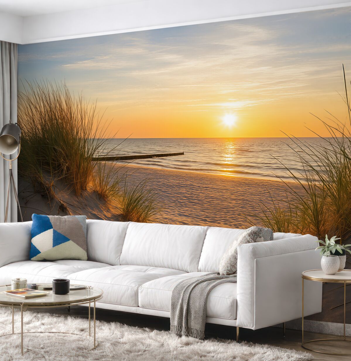 Fototapeta Zdjęcie/Panoramiczne Plaże Wydmowe z zachodem słońca.