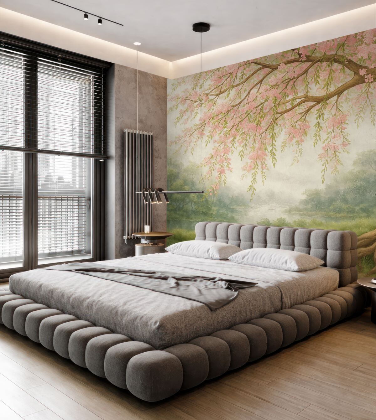 Fototapeta Rozkwitające drzewo na pagórku.