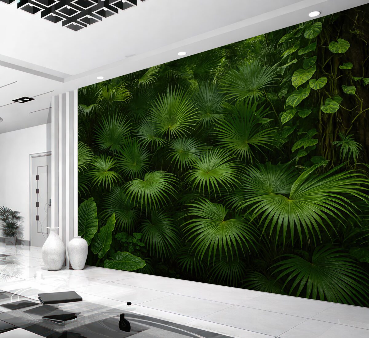 Fototapeta Wilgotne liście w jungli.