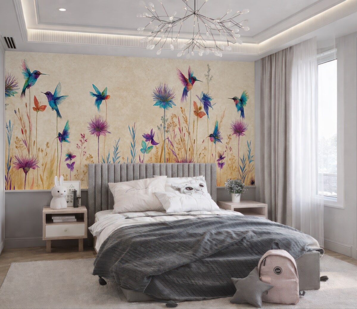 Fototapeta Zjawiskowo wysokie rośliny na jasnobeżowym tle.