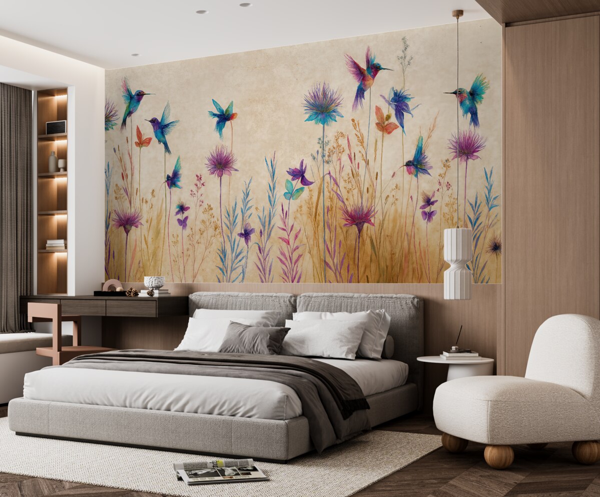 Fototapeta Zjawiskowo wysokie rośliny na jasnobeżowym tle.