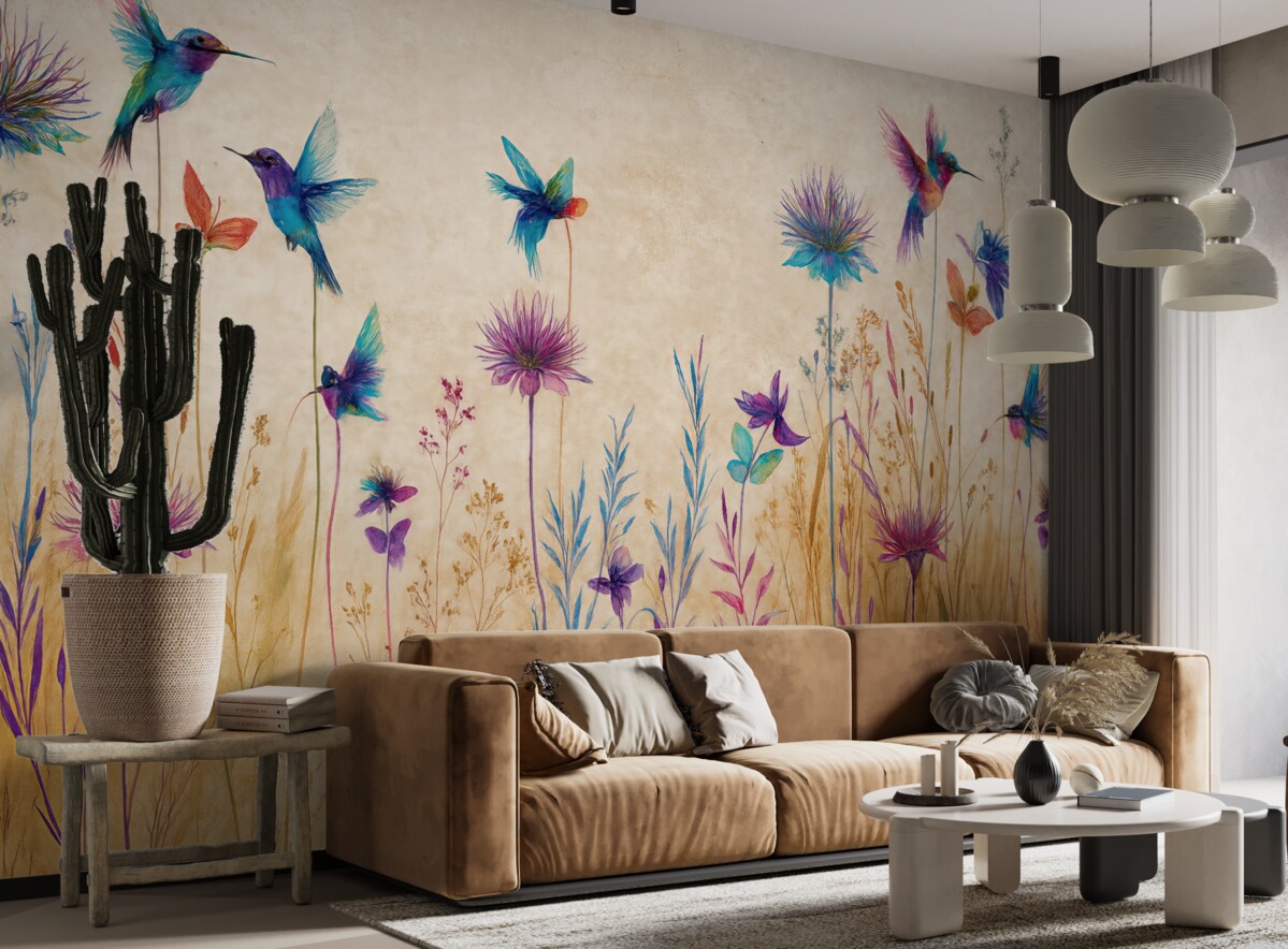 Fototapeta Zjawiskowo wysokie rośliny na jasnobeżowym tle.