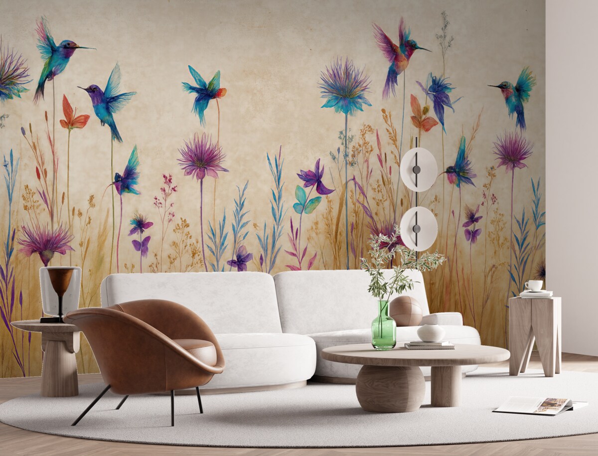 Fototapeta Zjawiskowo wysokie rośliny na jasnobeżowym tle.