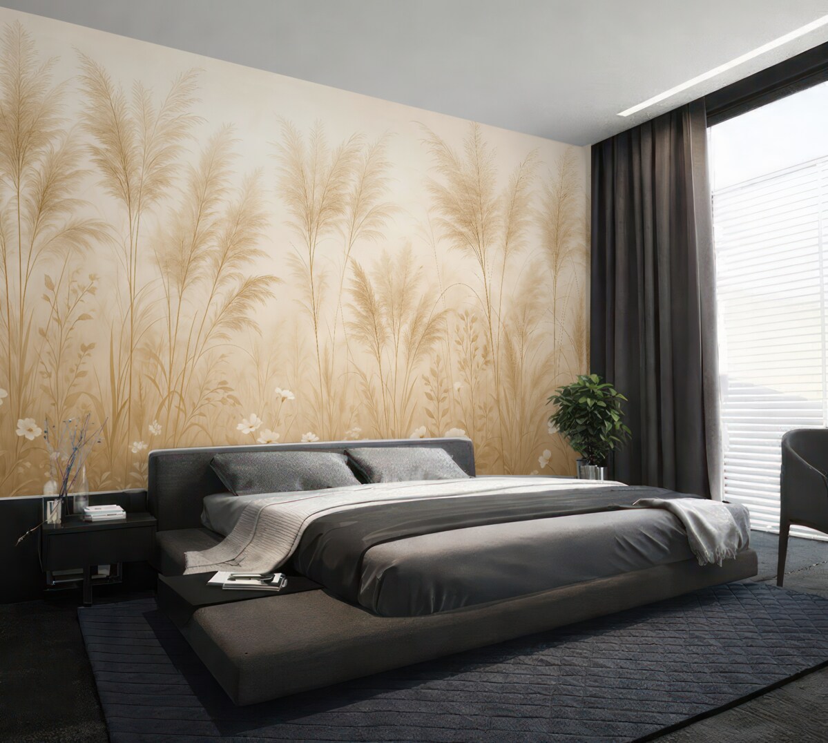 Fototapeta Wysokie rośliny w delikatnych odcieniach.