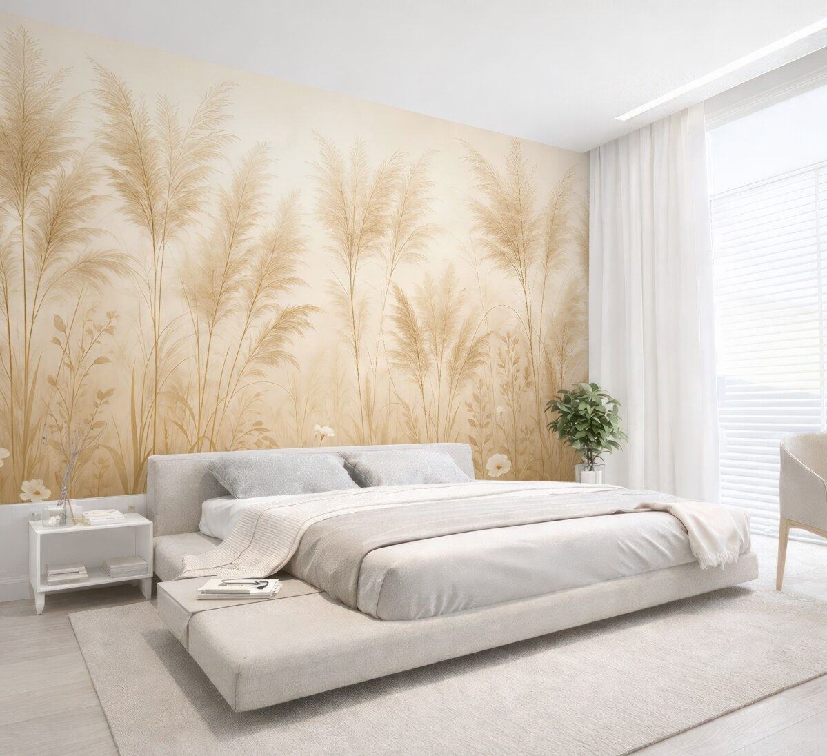 Fototapeta Wysokie rośliny w delikatnych odcieniach.