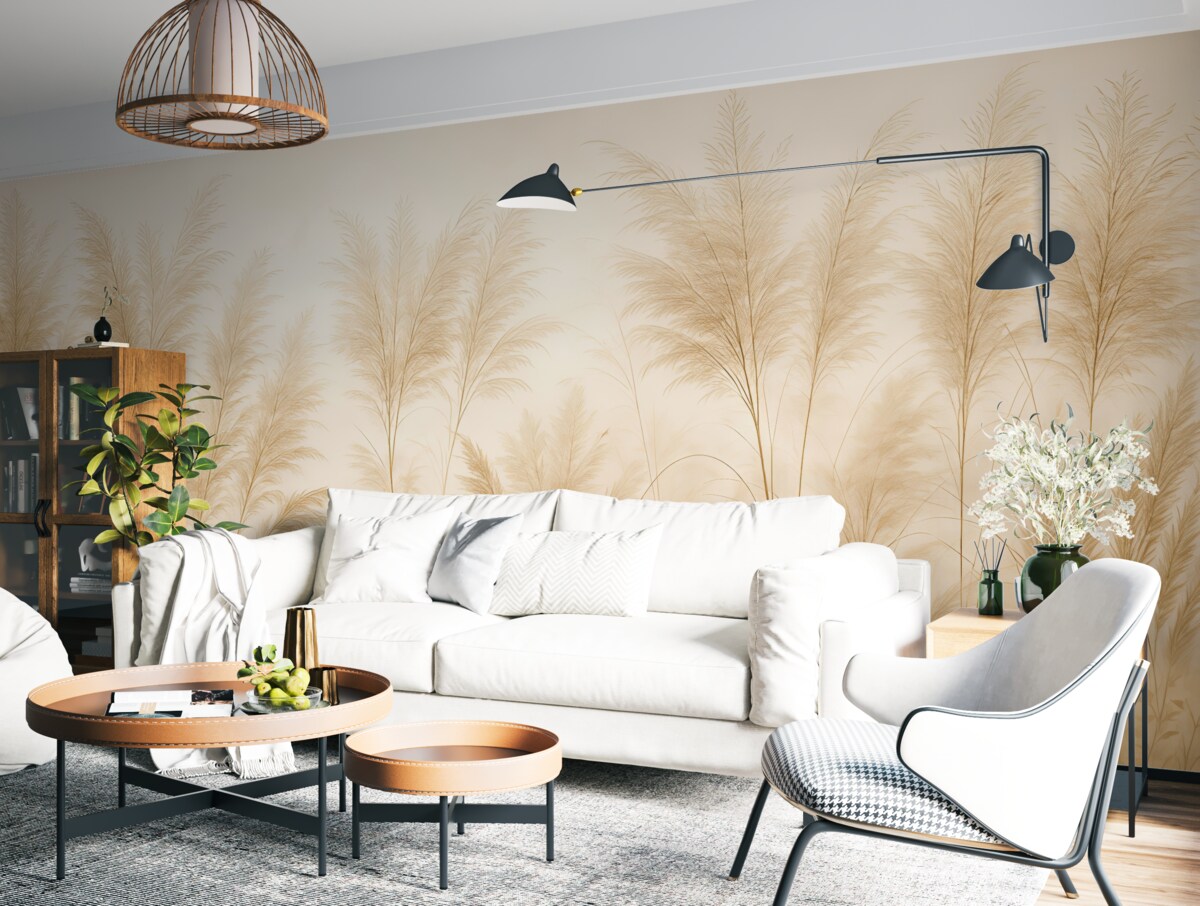 Fototapeta Wysokie rośliny w delikatnych odcieniach.