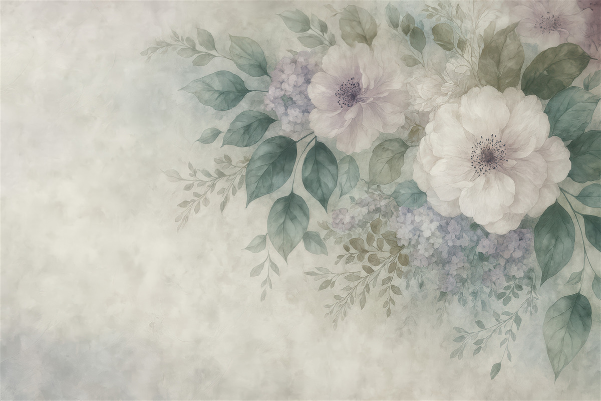 Fototapeta Subtelne kwiaty w akwareli.