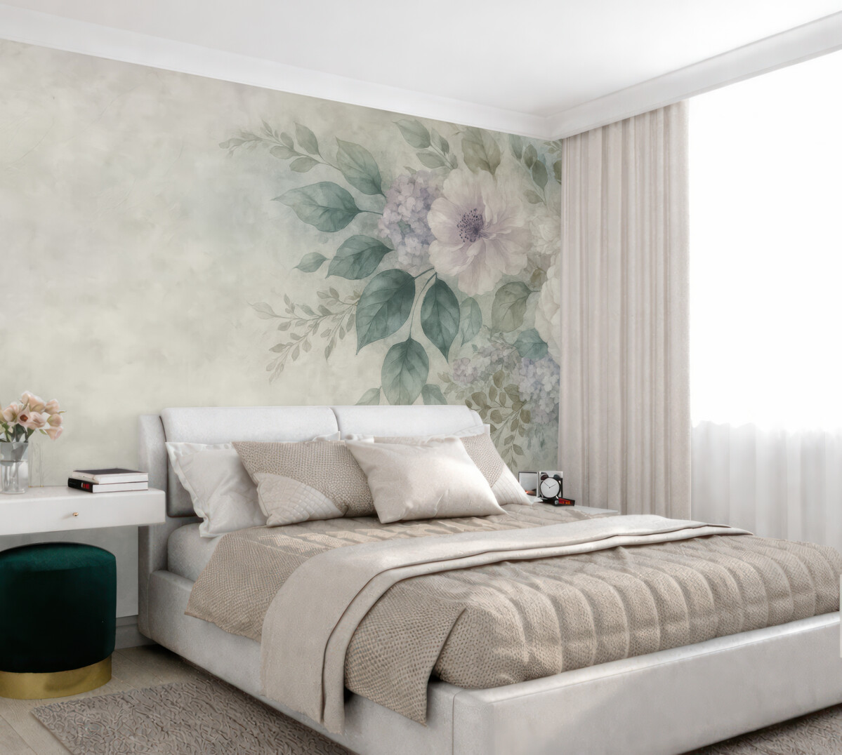 Fototapeta Subtelne kwiaty w akwareli.