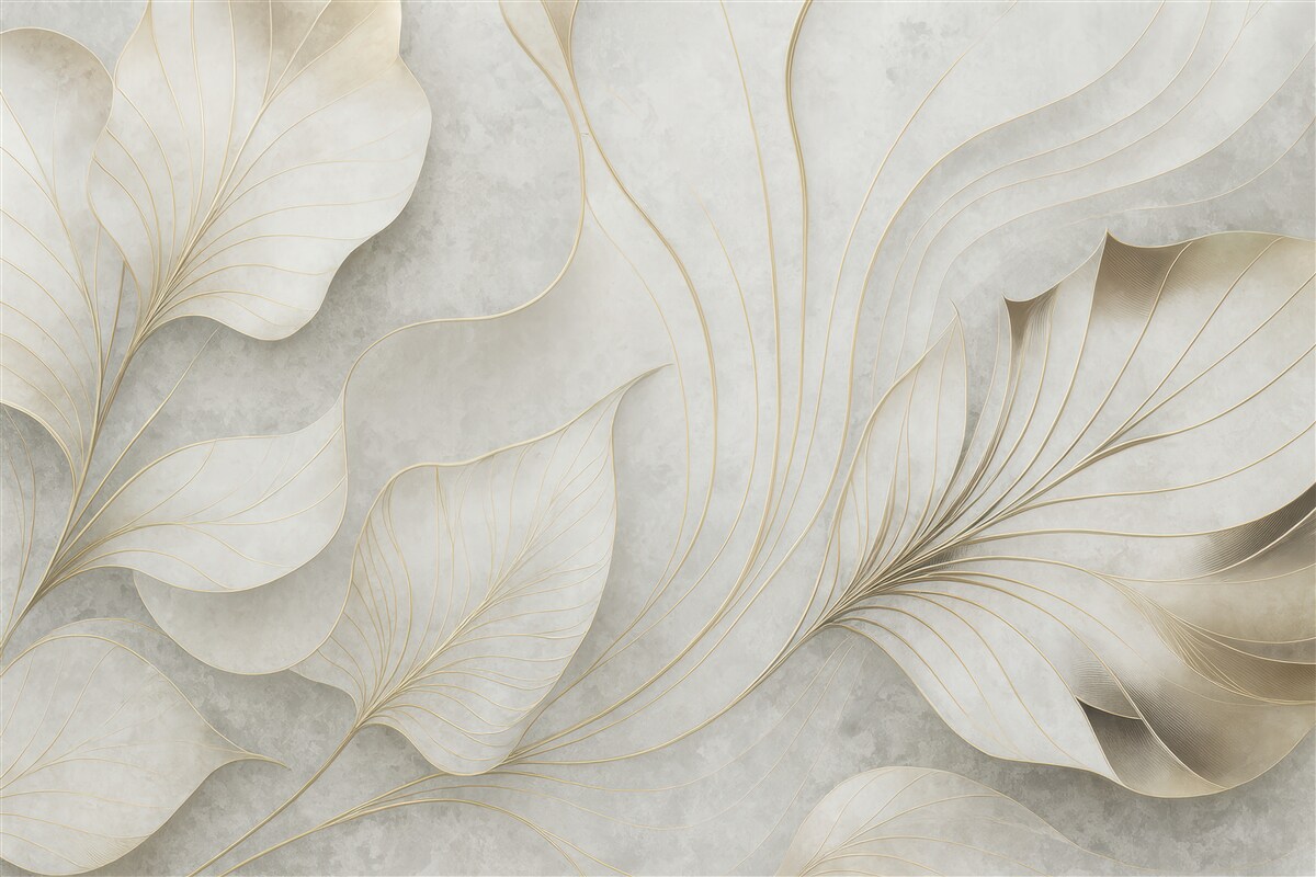 Fototapeta Subtelna abstrakcja z dużych liści.