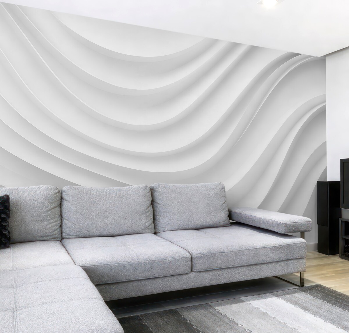 Fototapeta Białe fale trójwymiarowe.