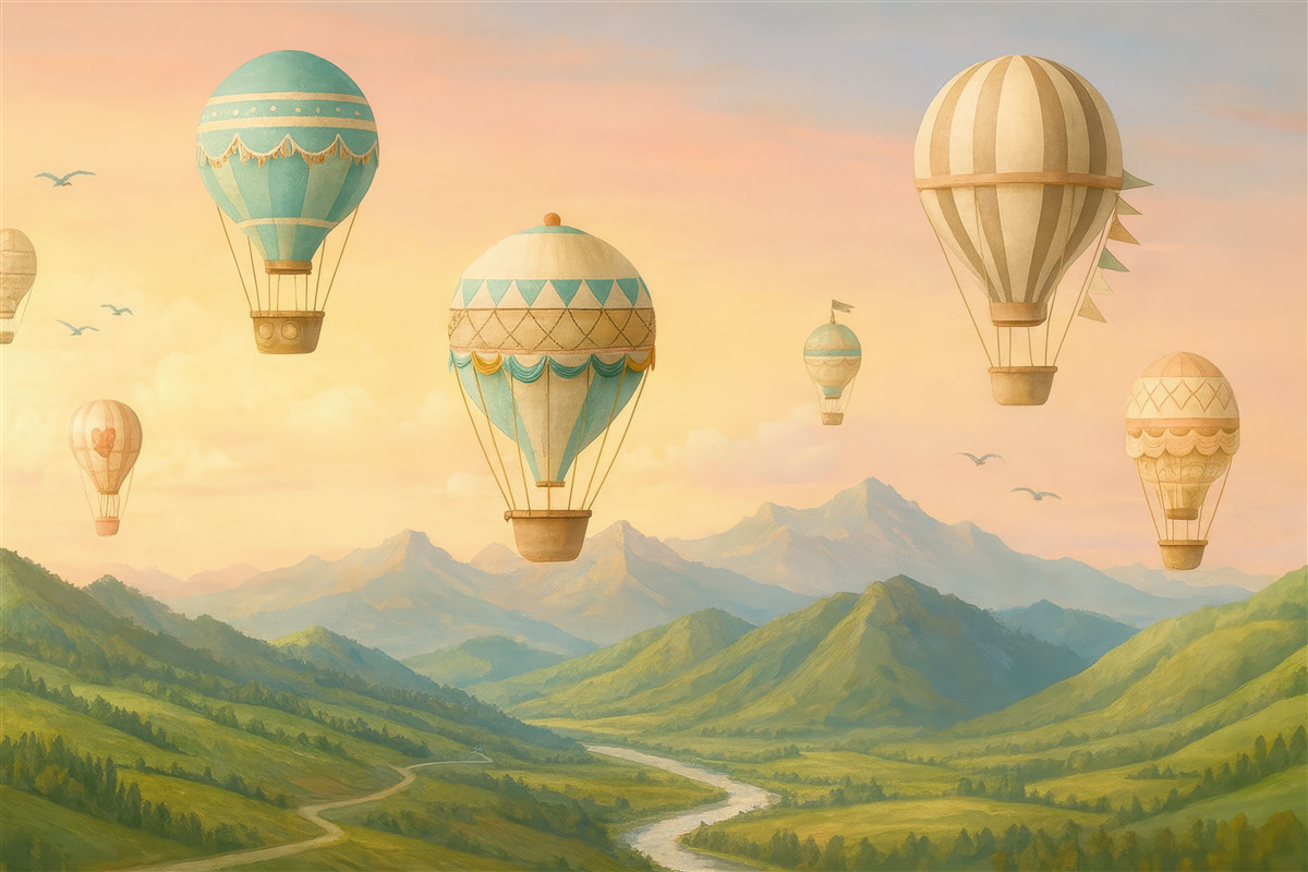 Fototapeta Cudowna dolina z balonami.