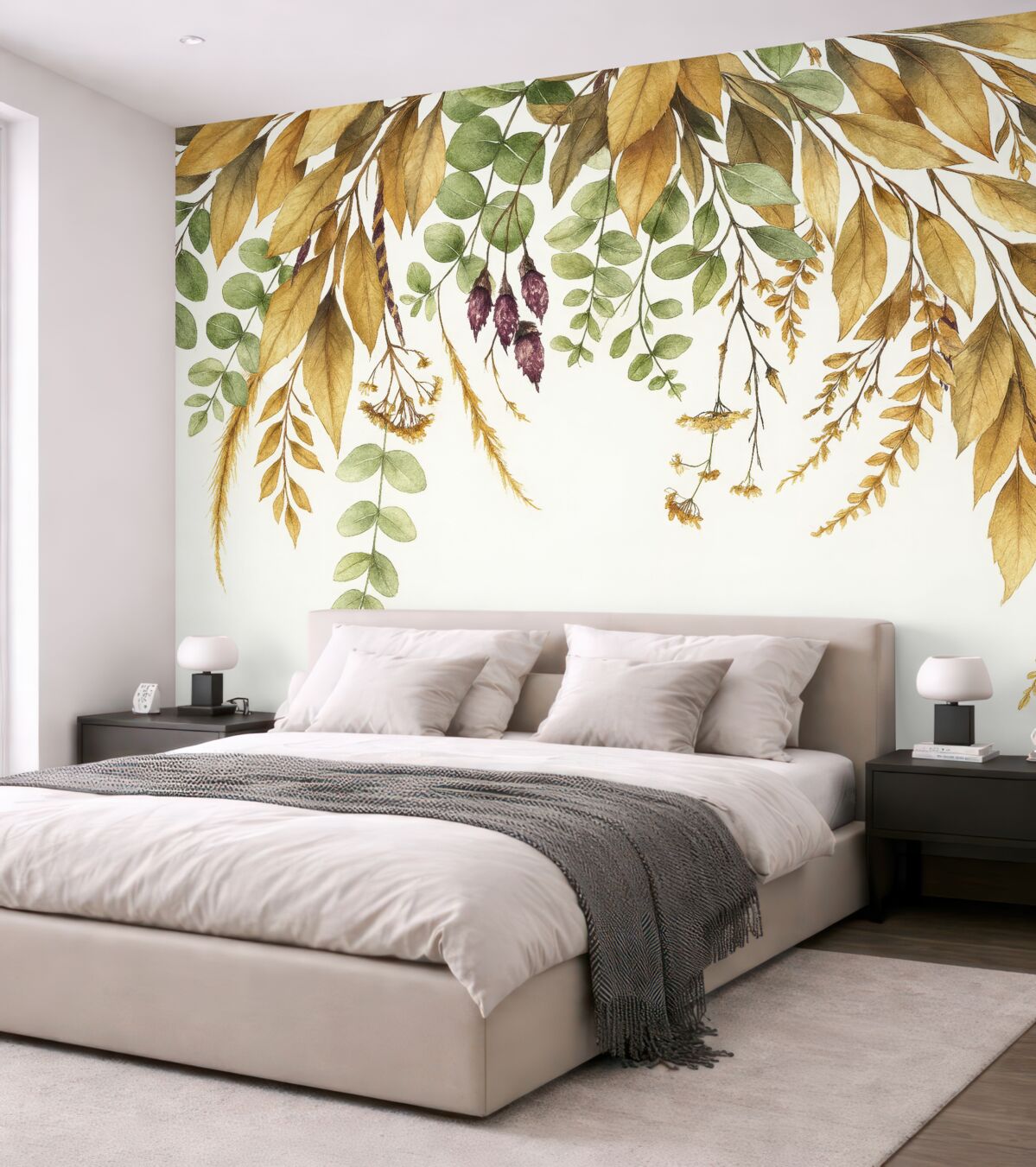 Fototapeta Ramka kwiatowa z liśćmi jesieni.