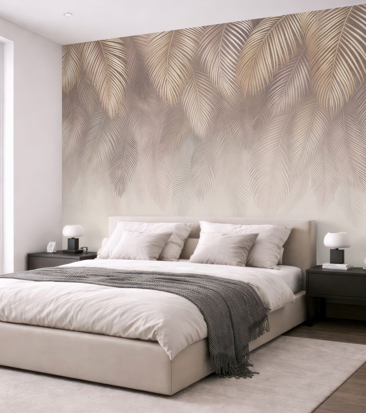 Fototapeta Liście palmy w odcieniu różowym.