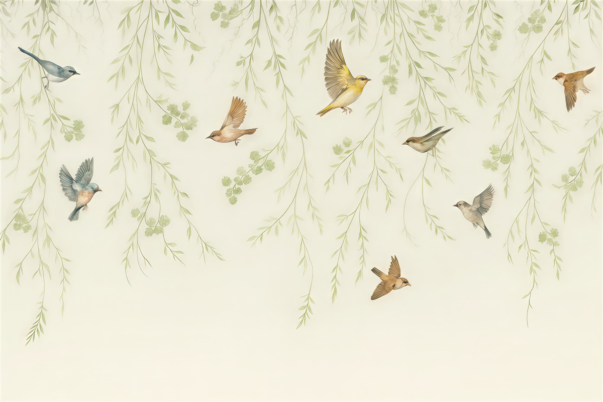 Fototapeta Gałęzie z ptakami, Chinoisere.