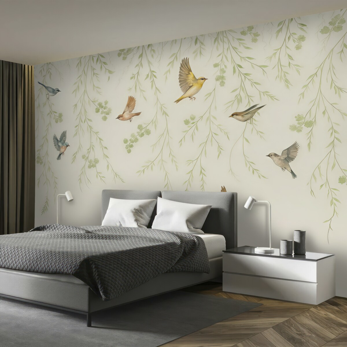 Fototapeta Gałęzie z ptakami, Chinoisere.