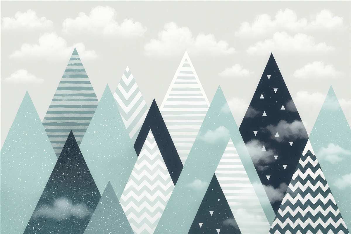 Fototapeta Skandynawskie szczyty do pokoju dla dzieci.