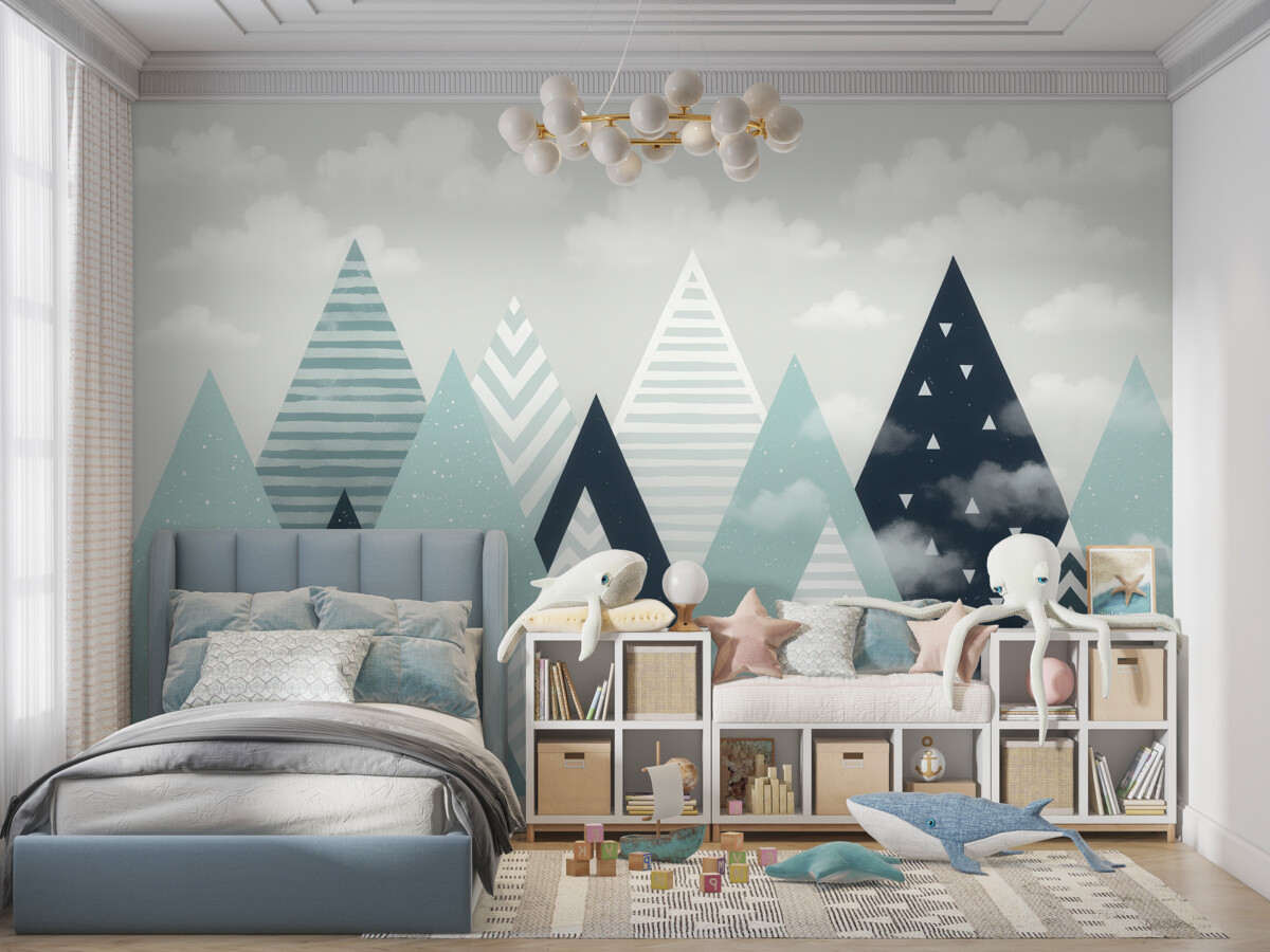 Fototapeta Skandynawskie szczyty do pokoju dla dzieci.