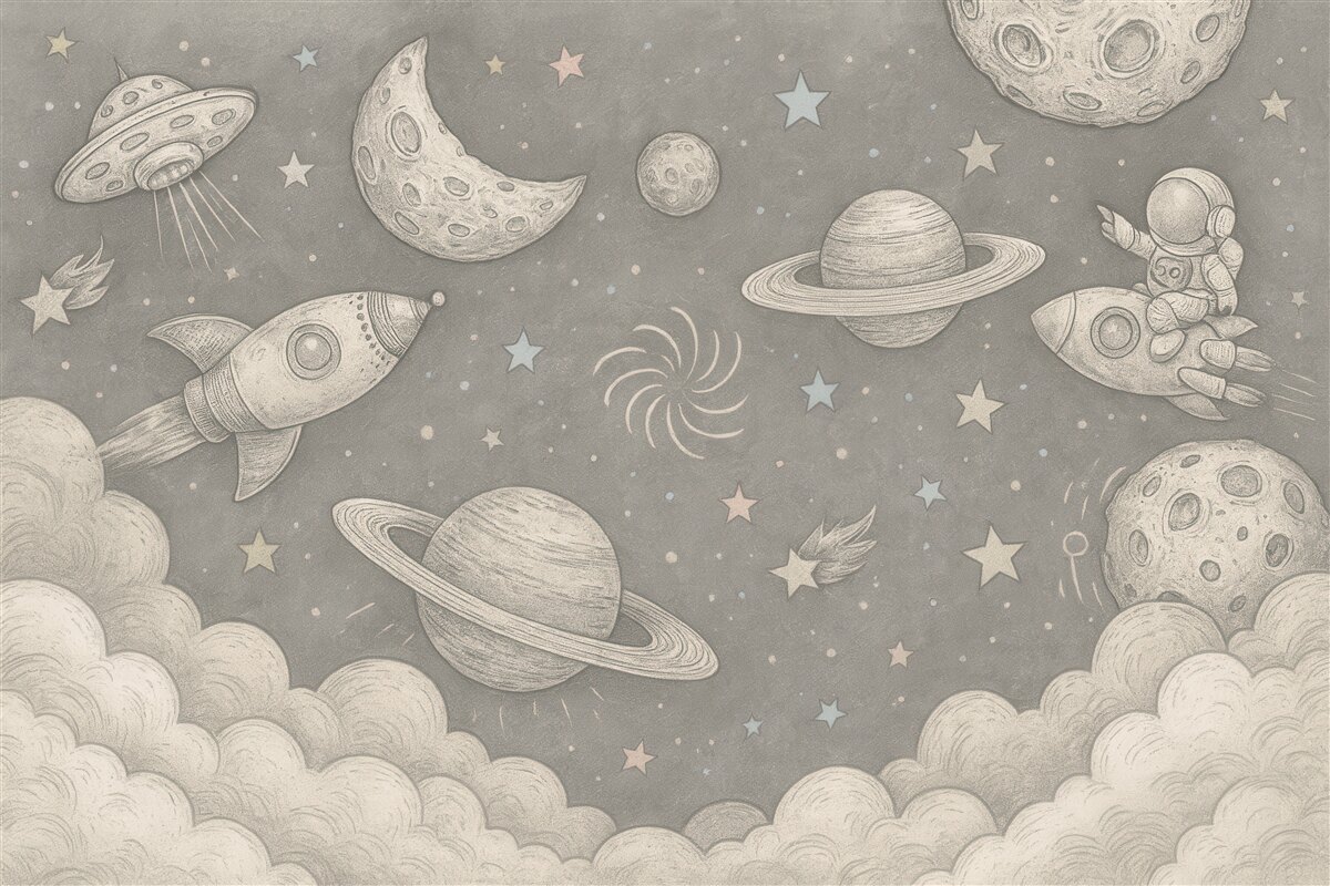 Fototapeta Niebieskie niebo kosmiczne.