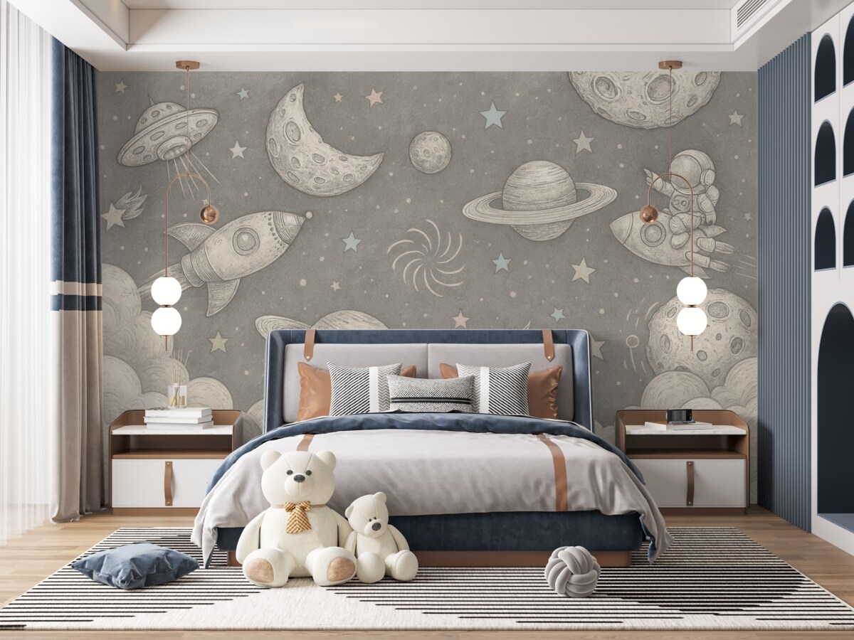 Fototapeta Niebieskie niebo kosmiczne.