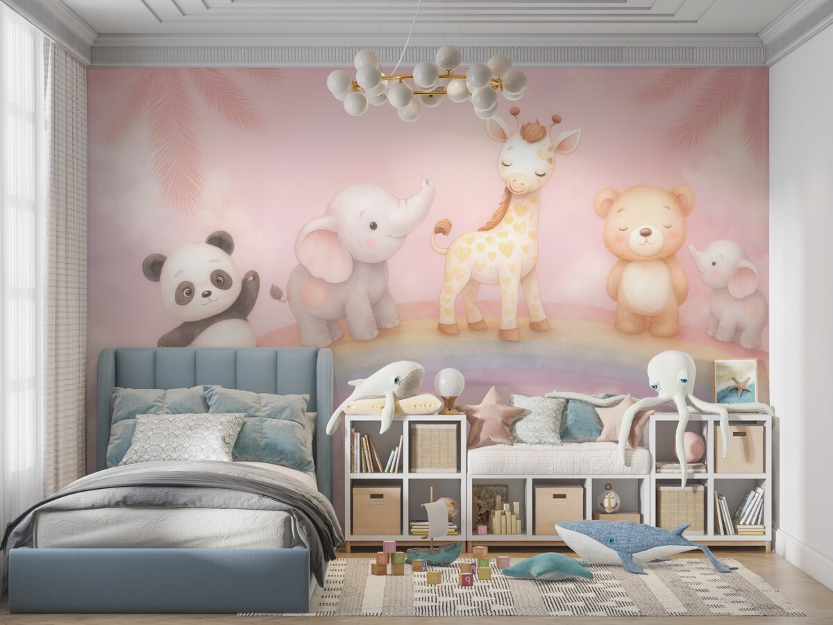 Fototapeta Zwierzęta na łuku tęczy.