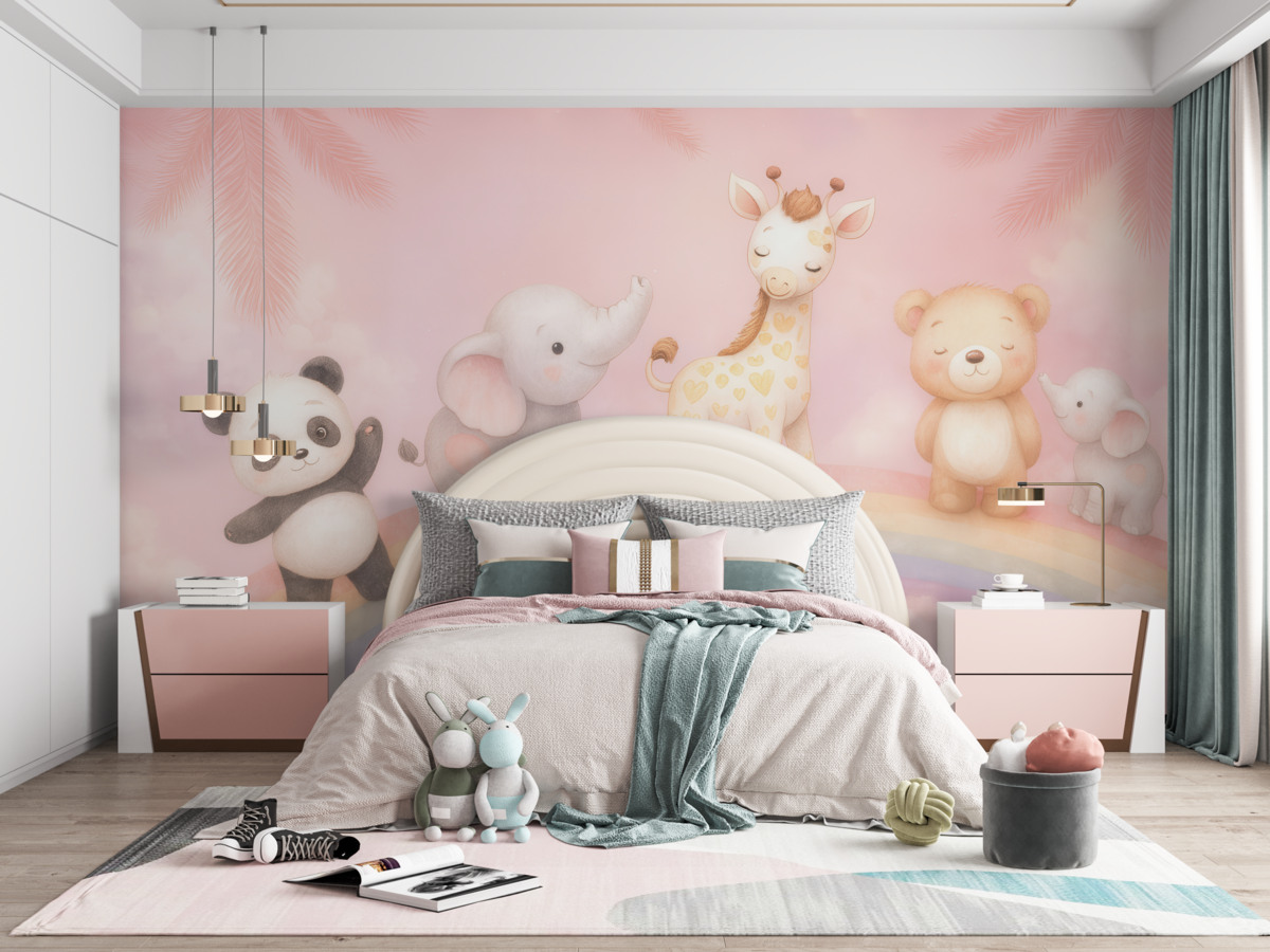 Fototapeta Zwierzęta na łuku tęczy.