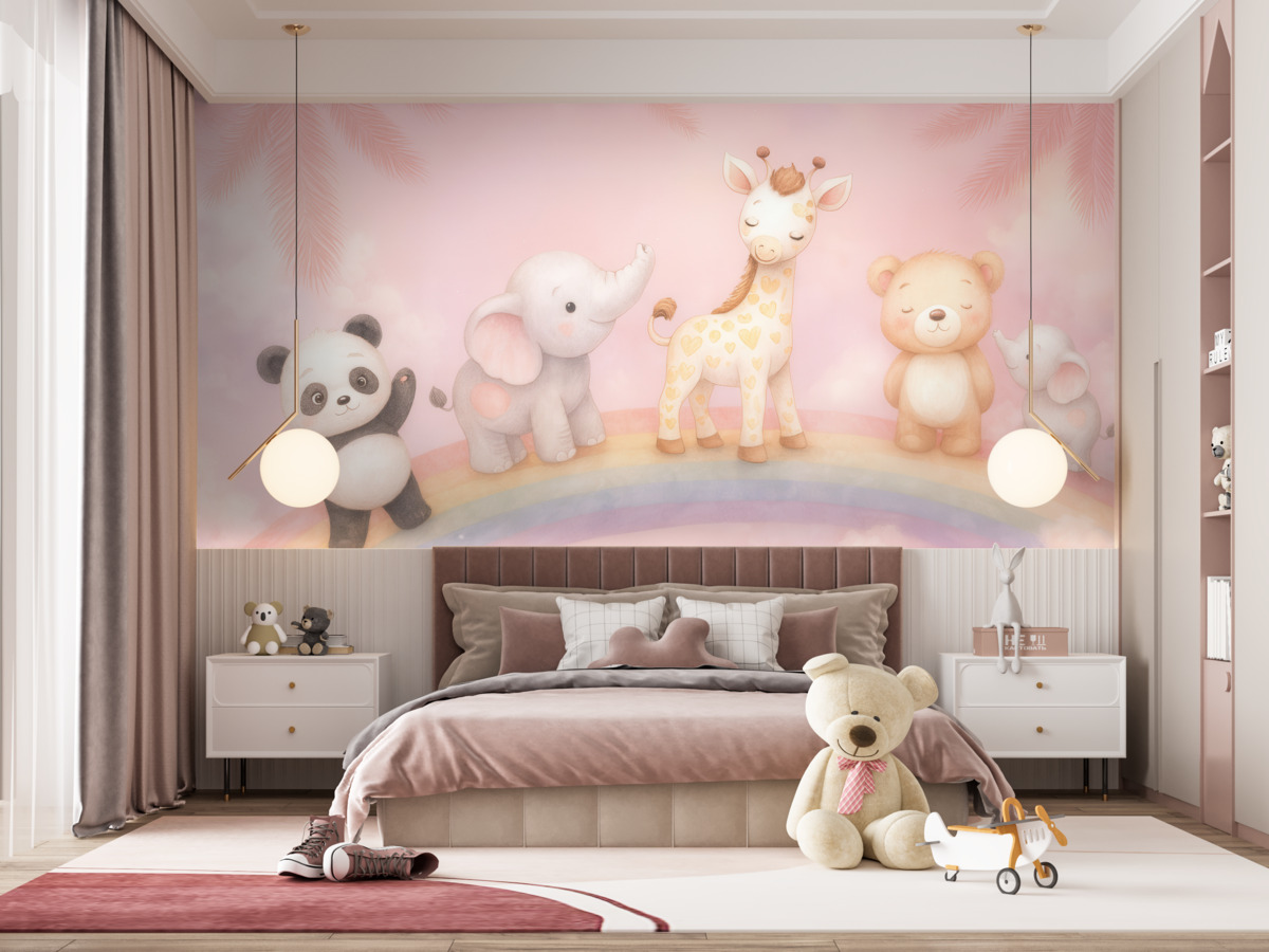 Fototapeta Zwierzęta na łuku tęczy.