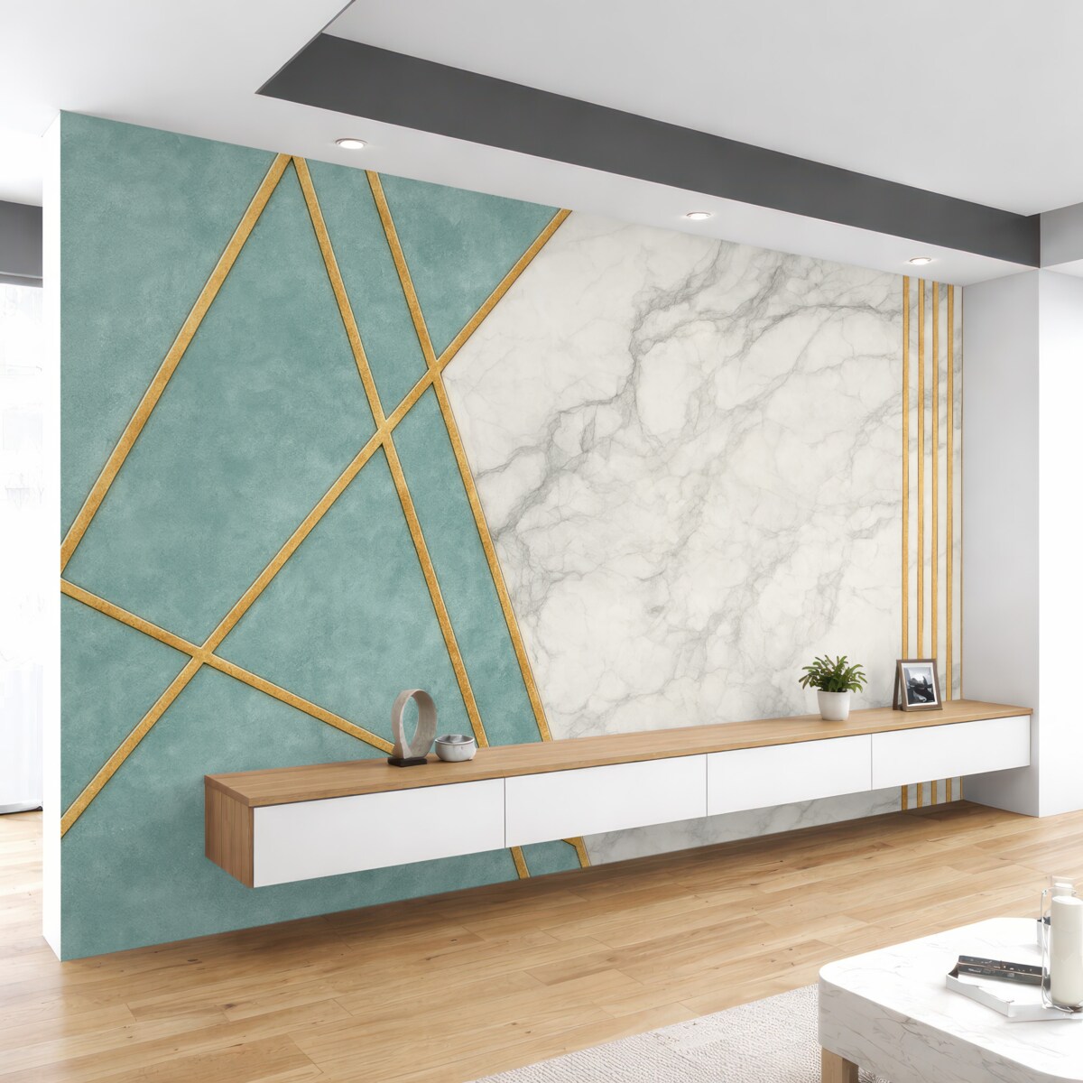 Fototapeta Marmurowe tło z kształtami i liniami.