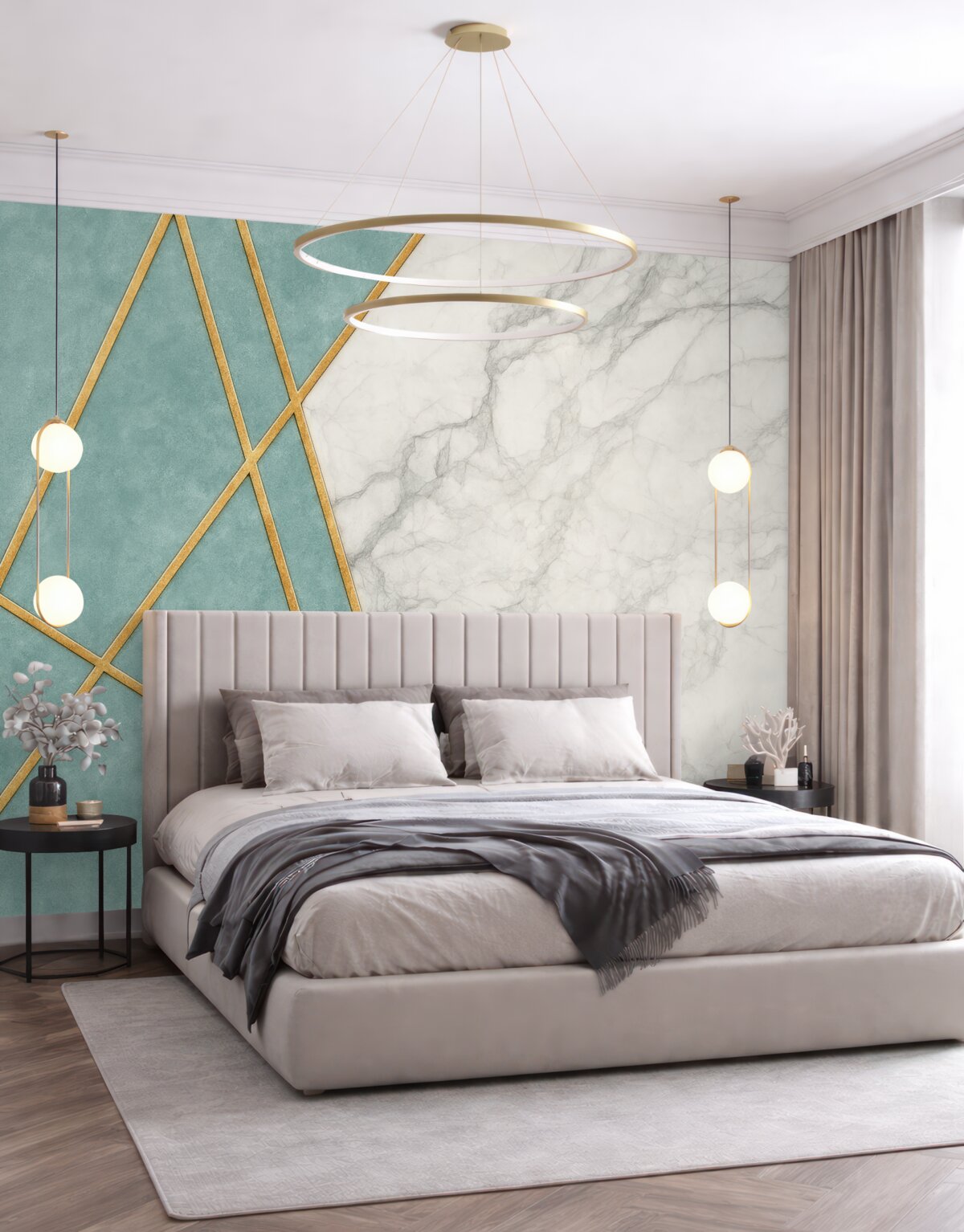 Fototapeta Marmurowe tło z kształtami i liniami.