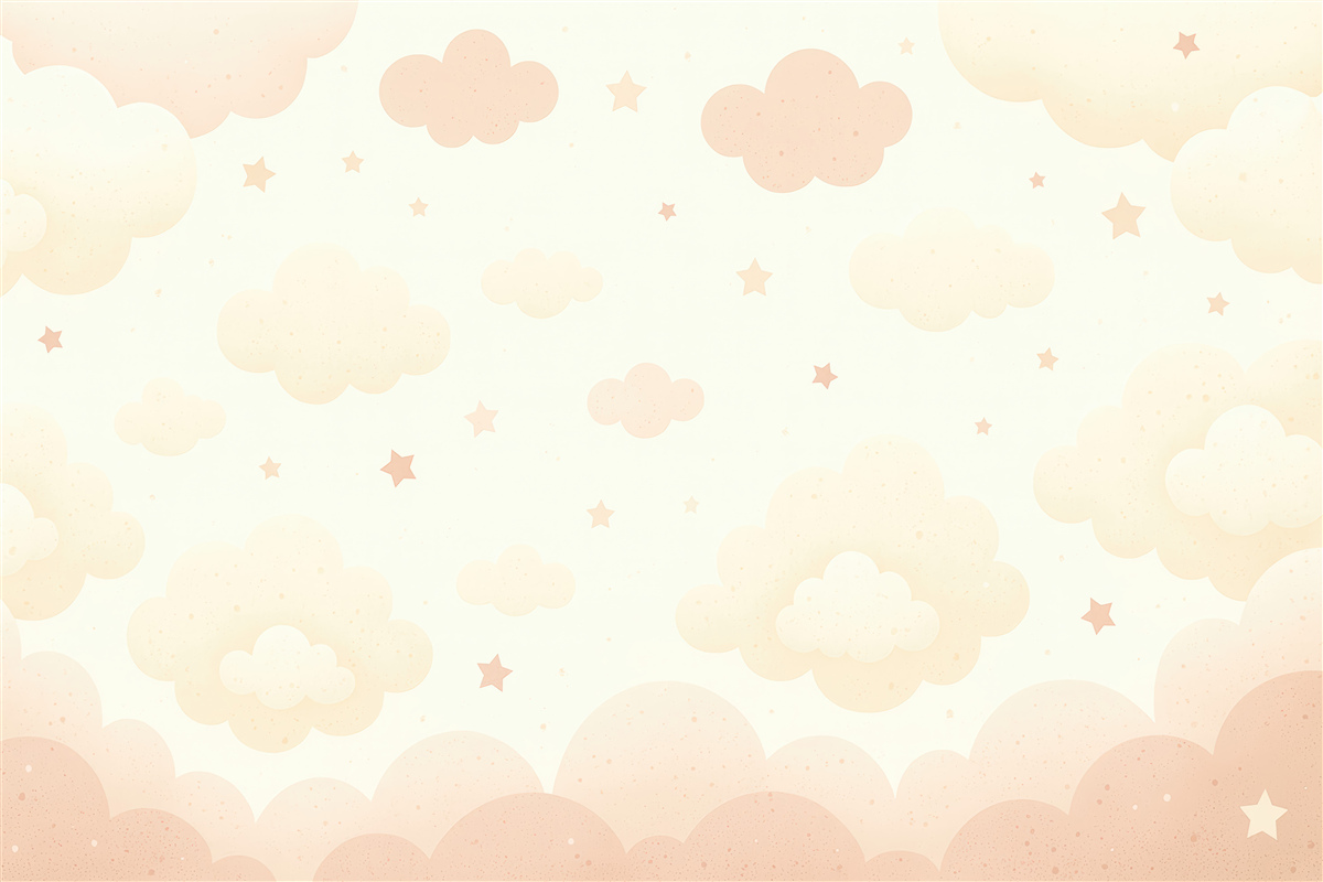 Fototapeta Obłoki i asteroidy w delikatnych odcieniach.