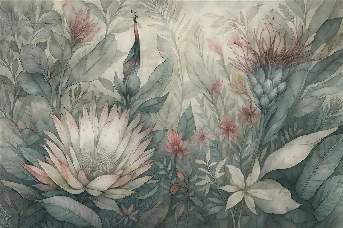 Fototapeta Wiele roślin tropikalnych.