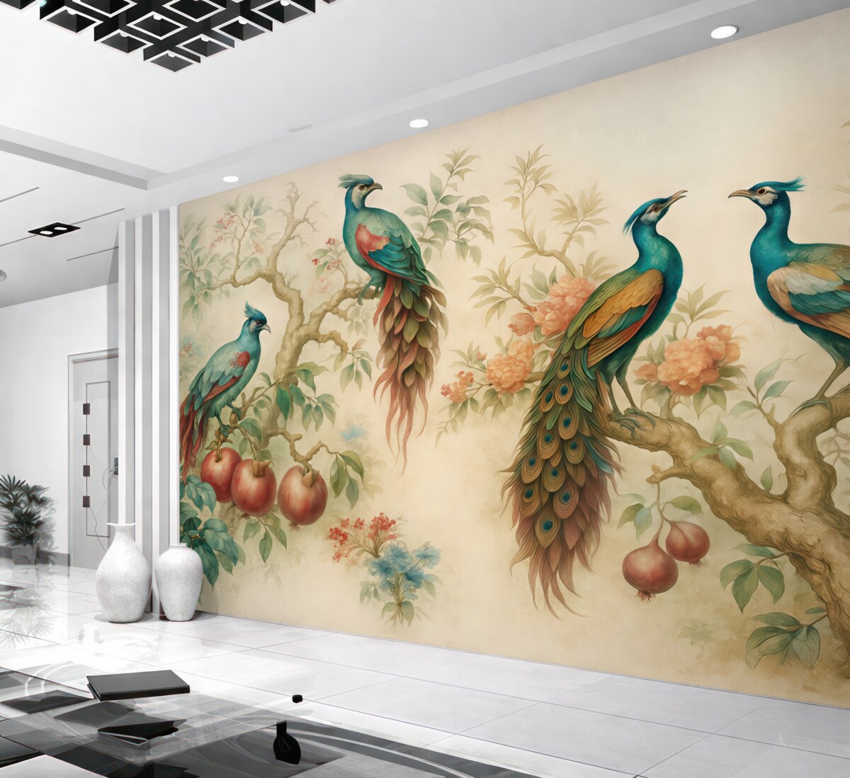 Fototapeta Ptaki na konarach granatu.