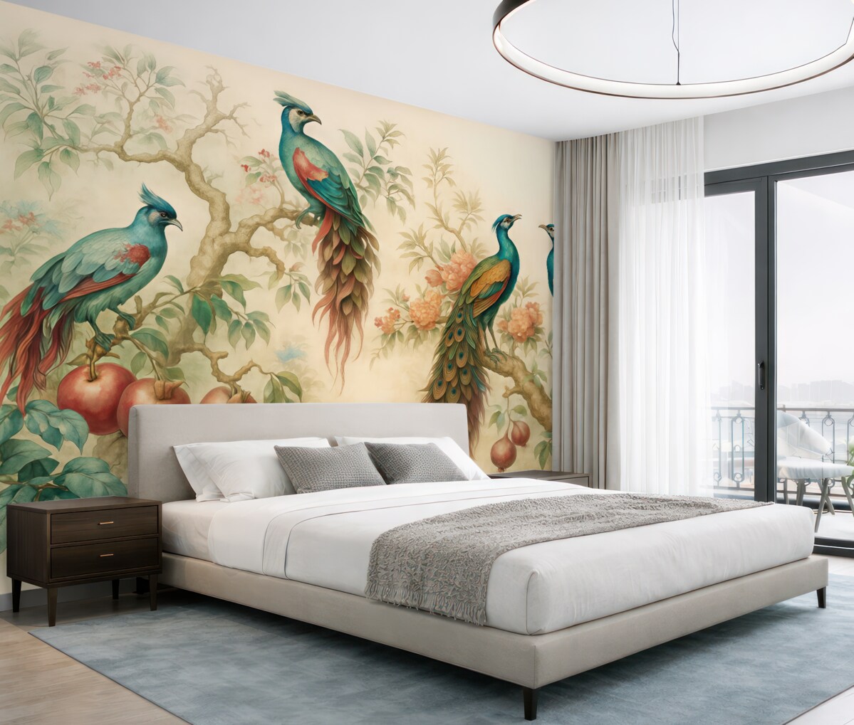 Fototapeta Ptaki na konarach granatu.