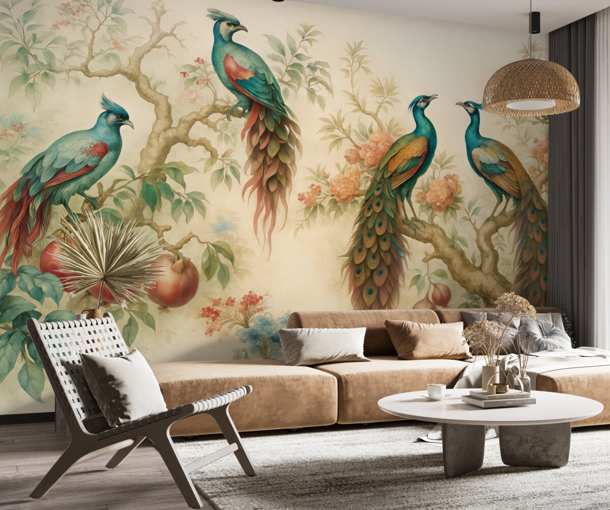 Fototapeta Ptaki na konarach granatu.