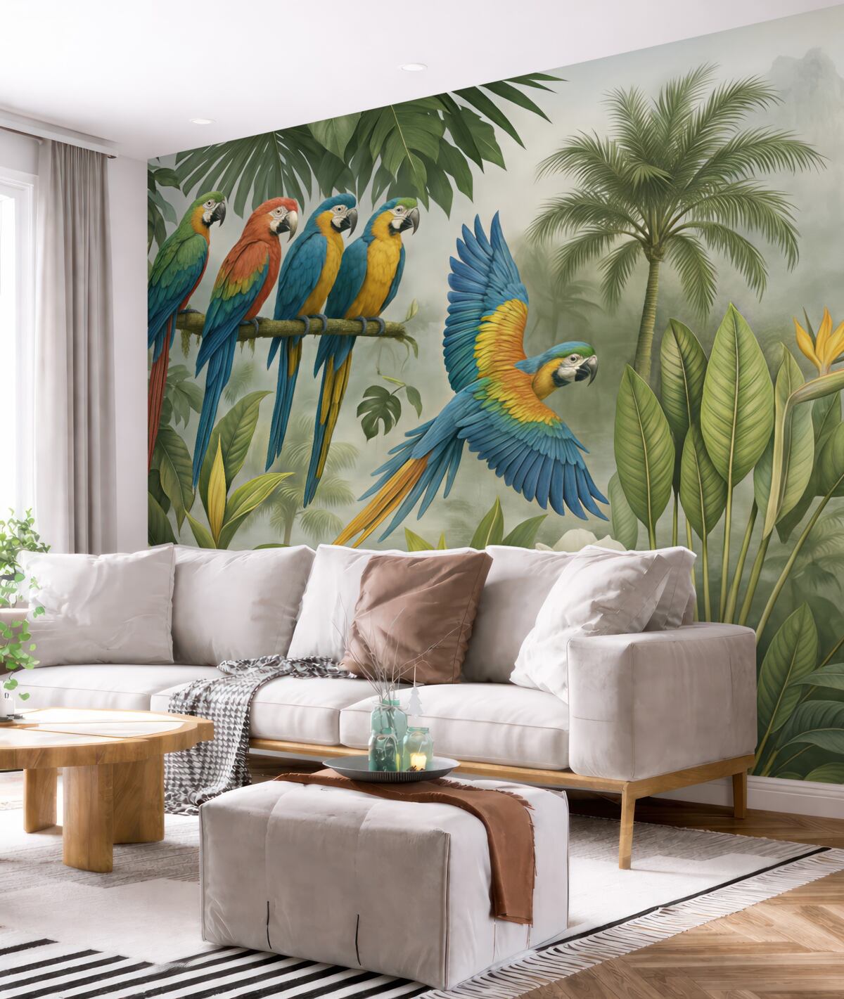 Fototapeta Papugi w tropikalnym lesie.