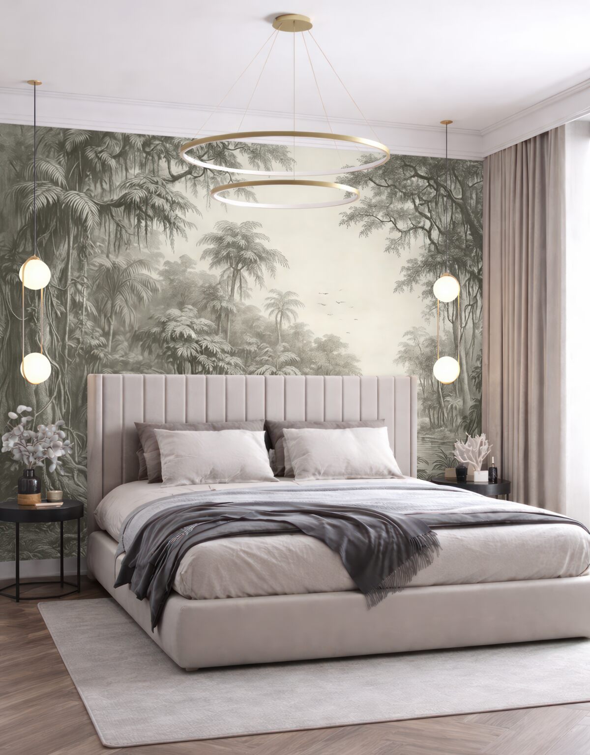 Fototapeta Widok lasu w klimacie retro.